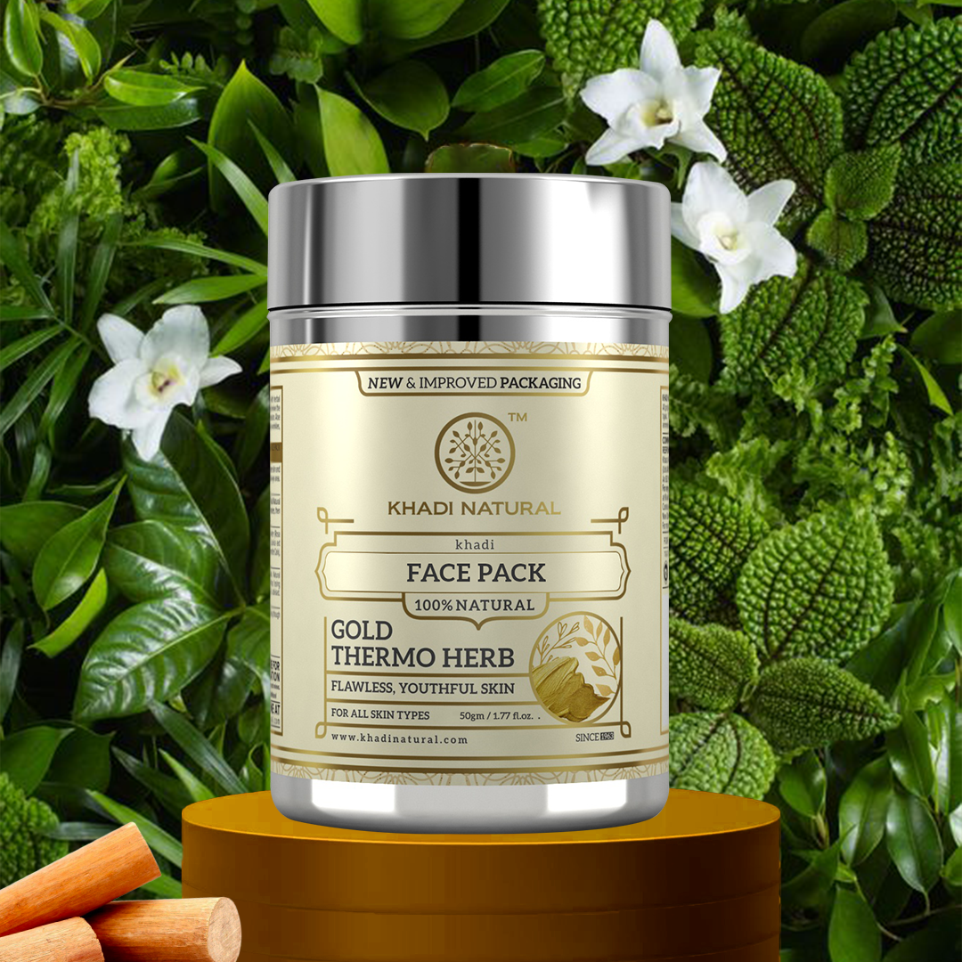 Khadi Natural Gold Thermo Herb Face Pack - 50gm