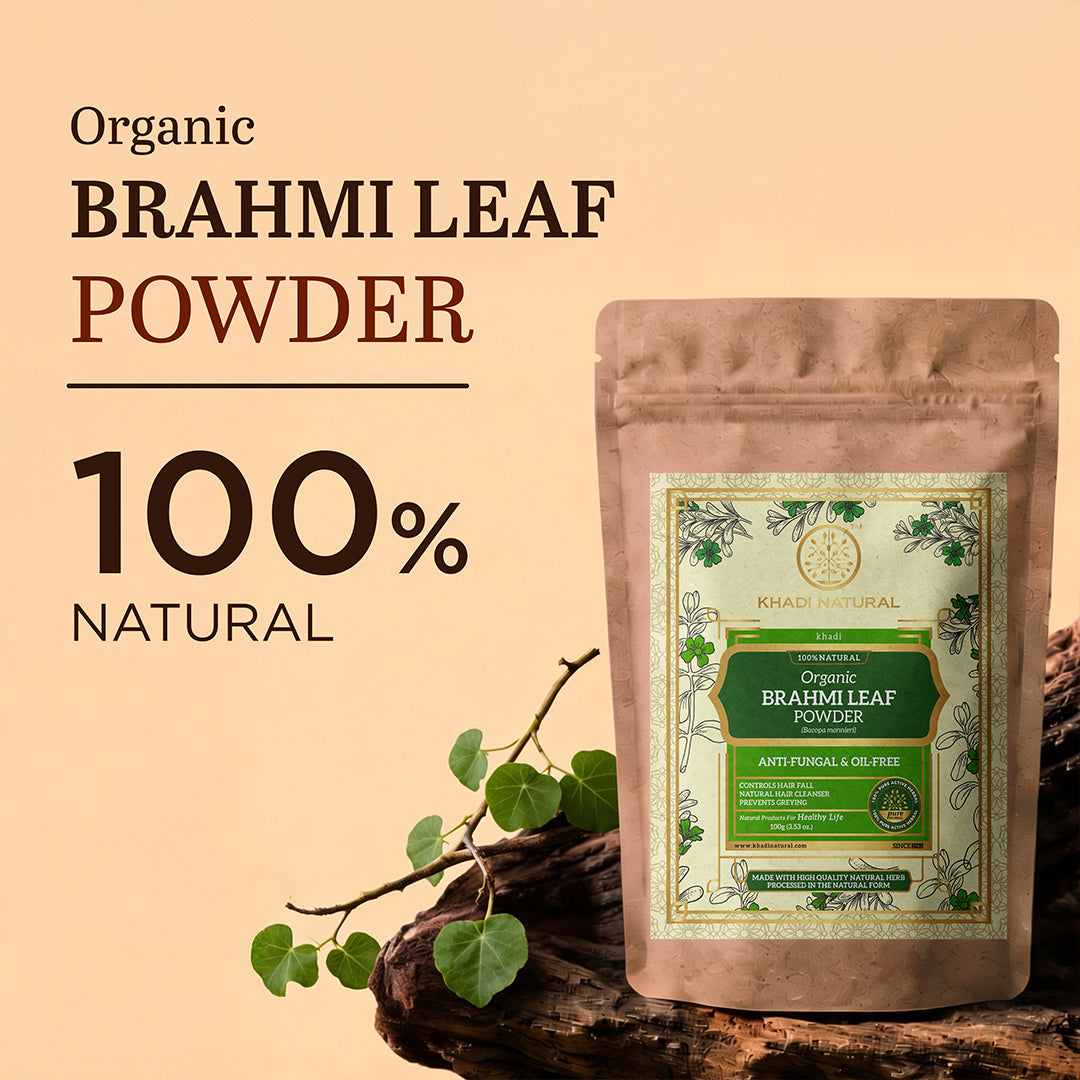 Khadi Natural Brahmi Leaf Organic Powder for Hair Care 100gm
