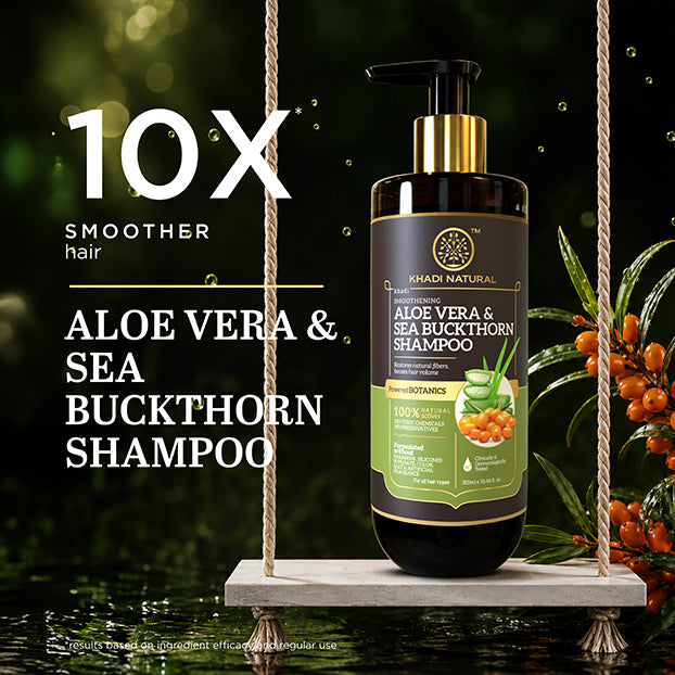 Khadi Natural Powered Botanics Aloe Vera & Seabuckthorn Shampoo for Hydrated Hair - 310ml