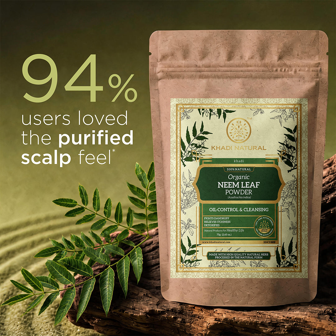 Khadi Natural Neem Leaf Organic Powder for Skin & Hair Care 75gm