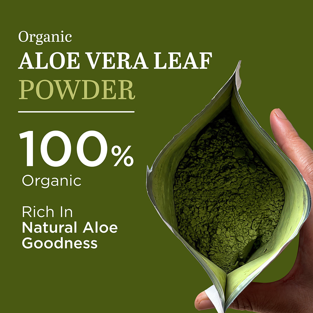 Khadi Natural Aloe Vera Leaf Organic Powder for Skin & Hair Care 75gm