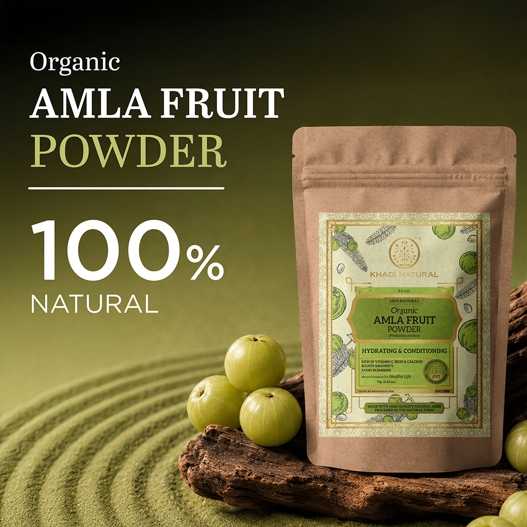 Khadi Natural Amla Fruit Organic Powder for Hair Care 75gm