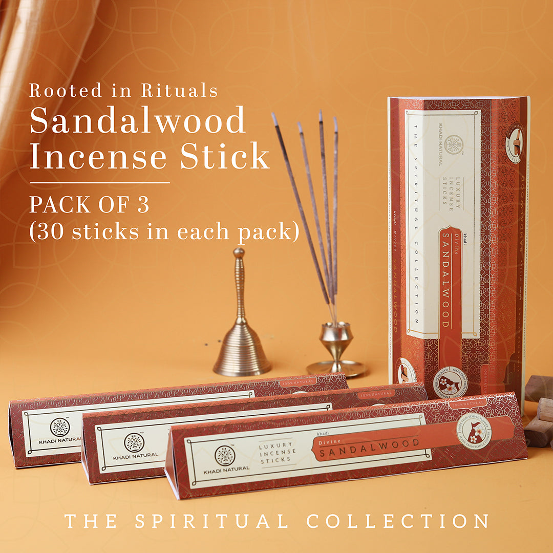 Khadi Natural Incense Sticks Sandalwood Combo (Pack of 3)