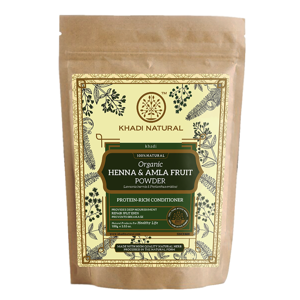 Organic Henna & Amla Fruit Powder - 100% Natural-100 g