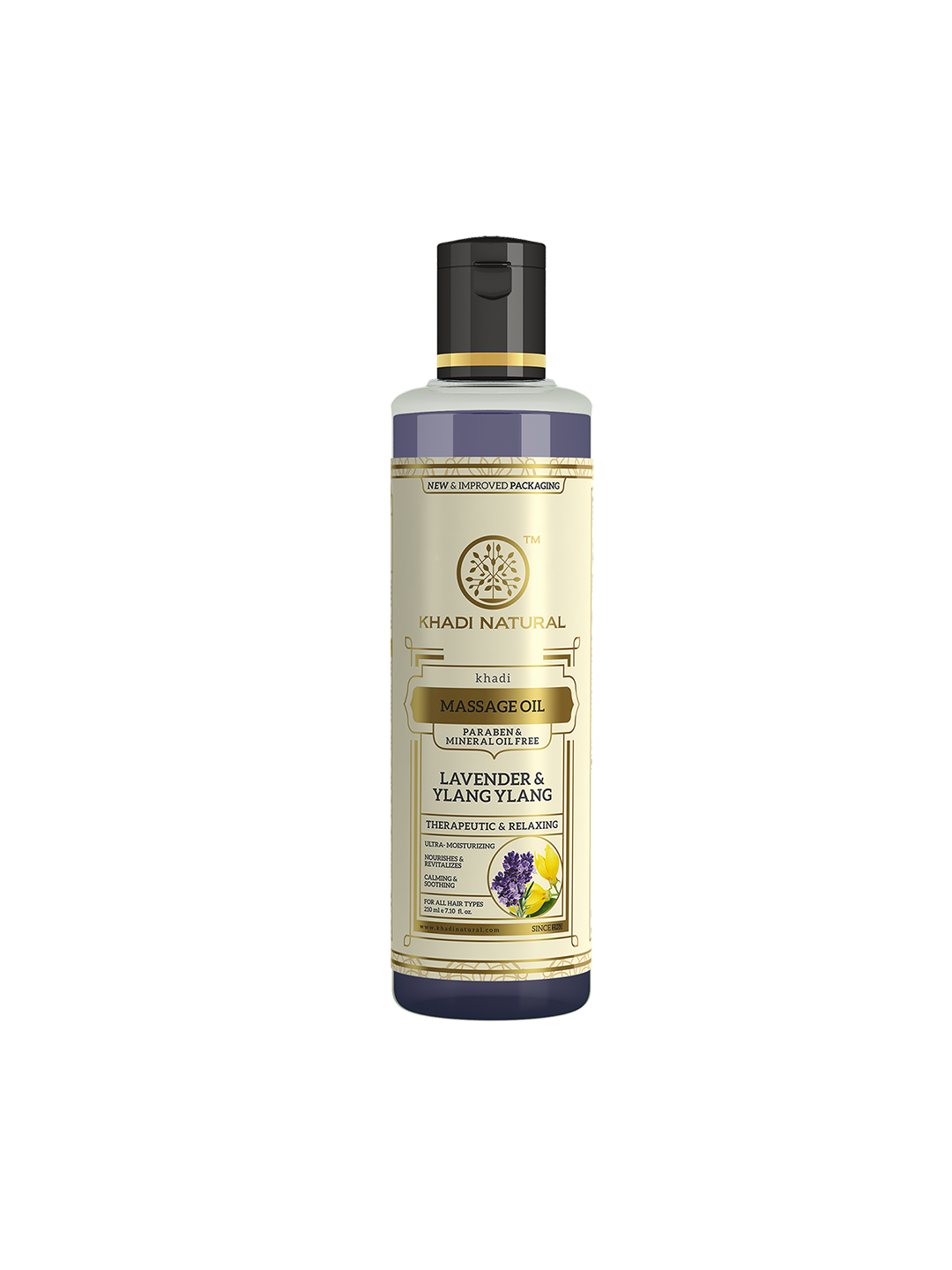 Khadi Natural Lavender & Ylang Ylang Massage Oil Paraben Mineral Oil Free 210 ml
