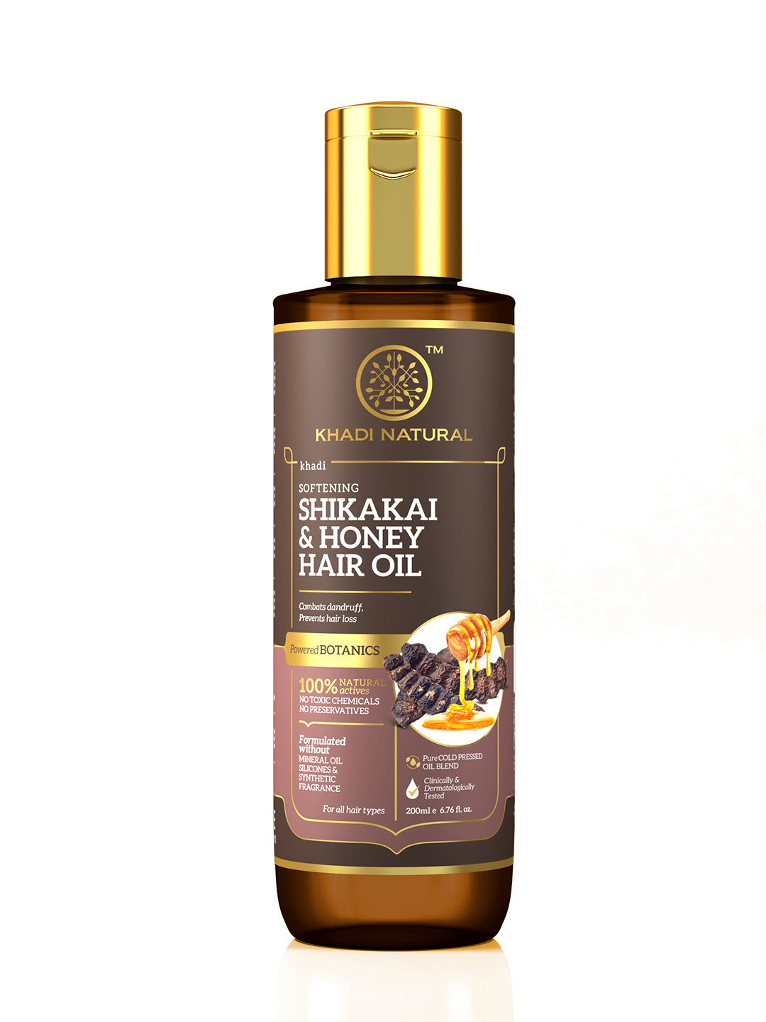 Khadi Natural Shikakai & Honey Hair Oil-Powered Botanics-200m