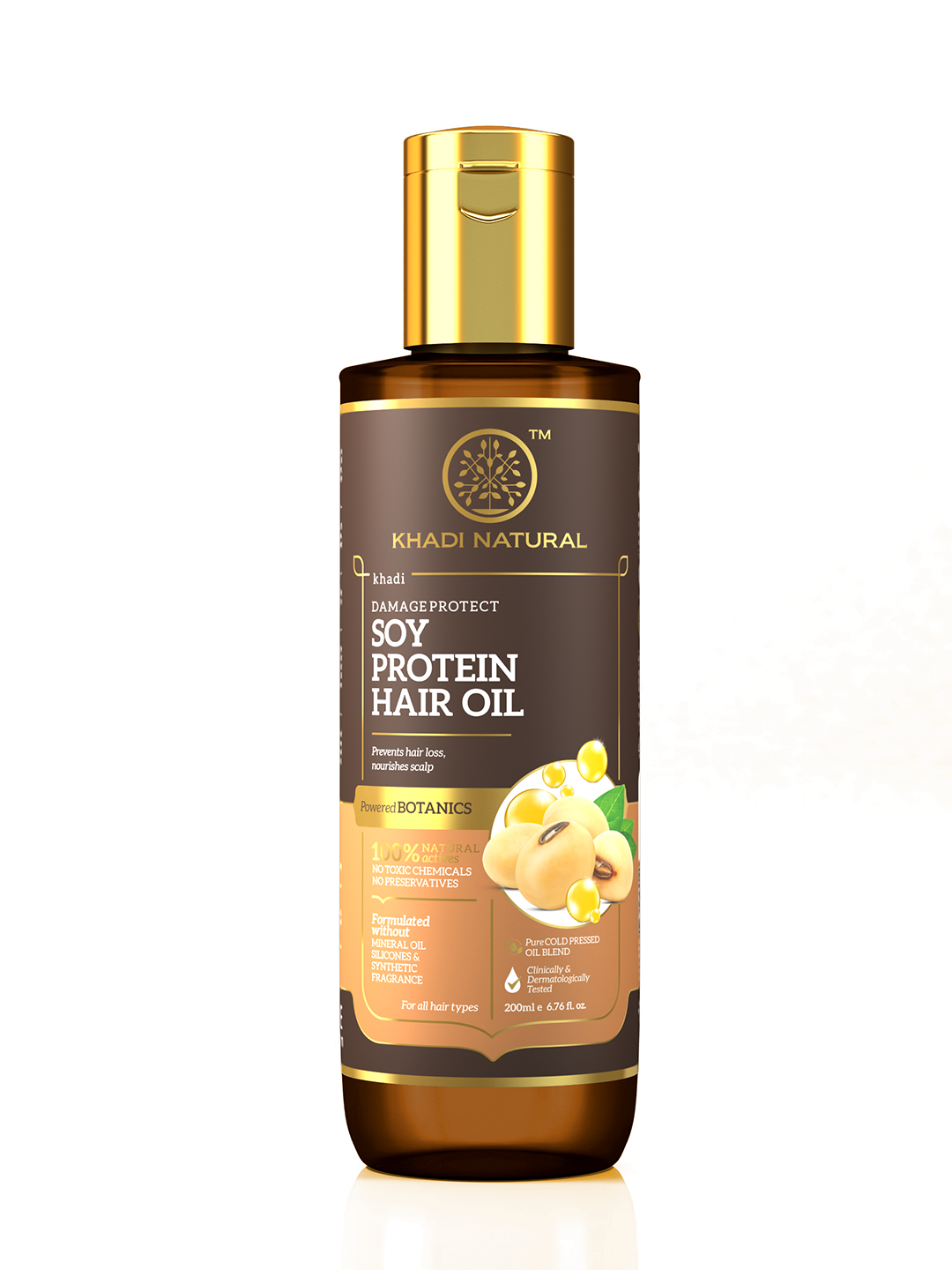 Khadi Natural Soy Protein Hair Oil-Powered Botanics-200m